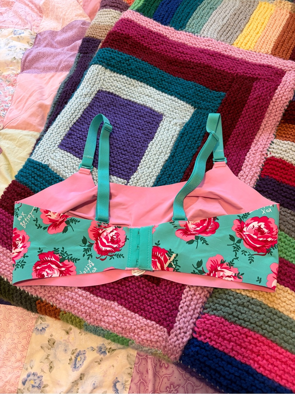 knix Floral Mint & Pink Wireless revolution Bra - Picture 2 of 3